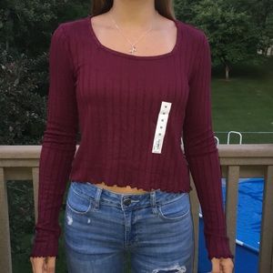 Burgundy Long Sleeve T-Shirt